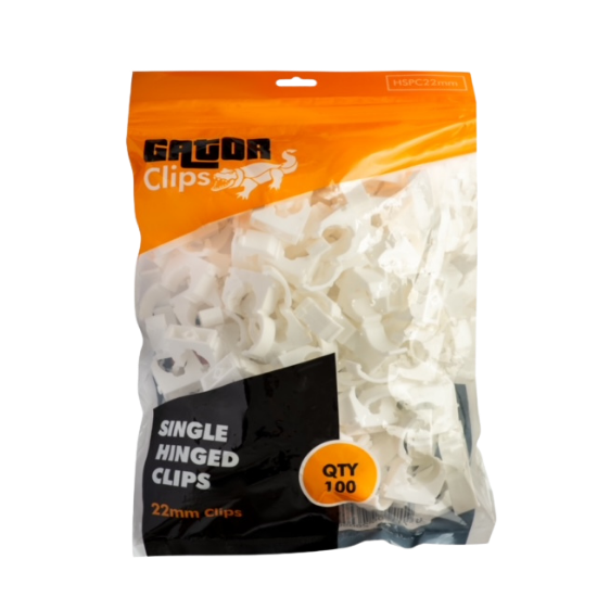 Picture of Gator Hinged Single Pipe Clip 22mm - Pack of 100