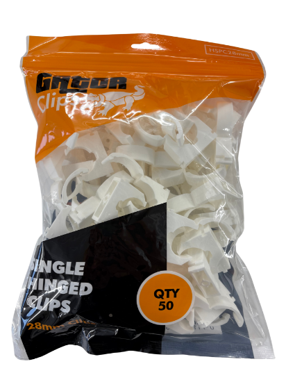 Picture of Gator Hinged Single Pipe Clip 28mm - Pack of 50